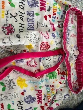 PINK Holiday Graphic Pajama Pants - Festive Multi-Color Print